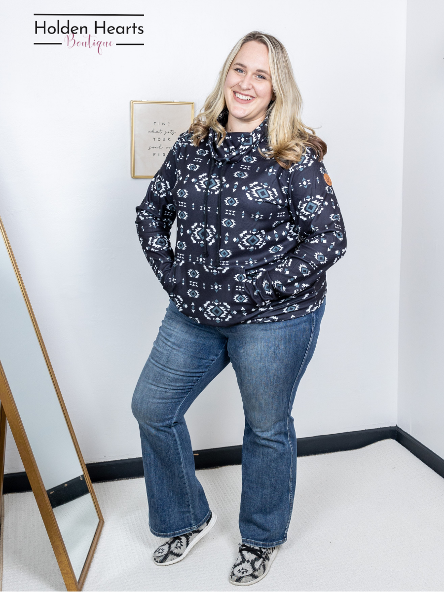 Black Grid Luxe Top - Holden Hearts
