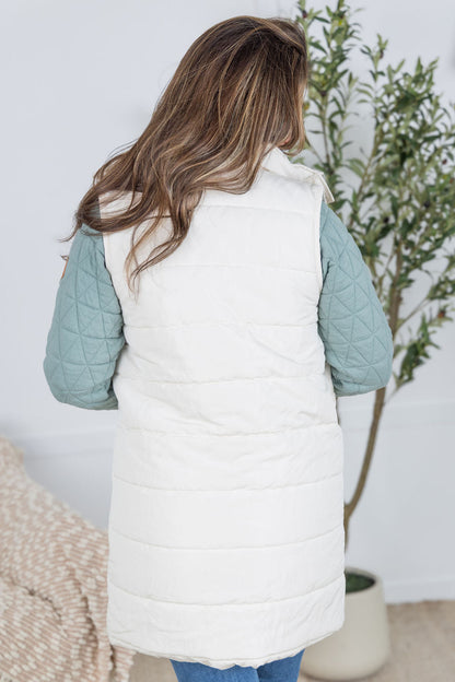 IN STOCK Harlow Long Vest - Cream FINAL SALE