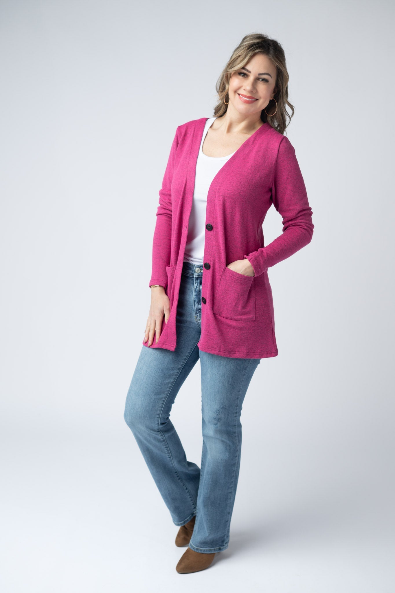 IN STOCK Cori Cardigan - Hot Pink FINAL SALE