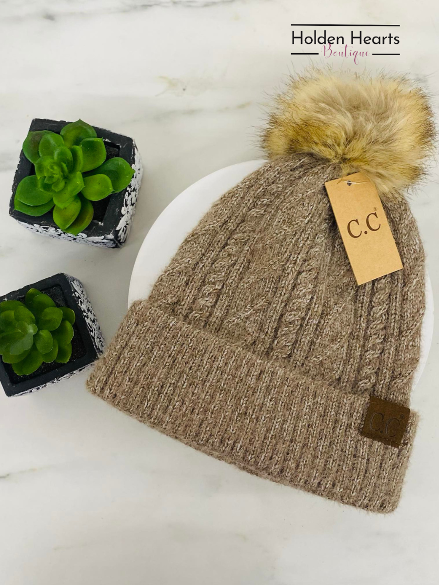 Natural Pom Beanie - Holden Hearts