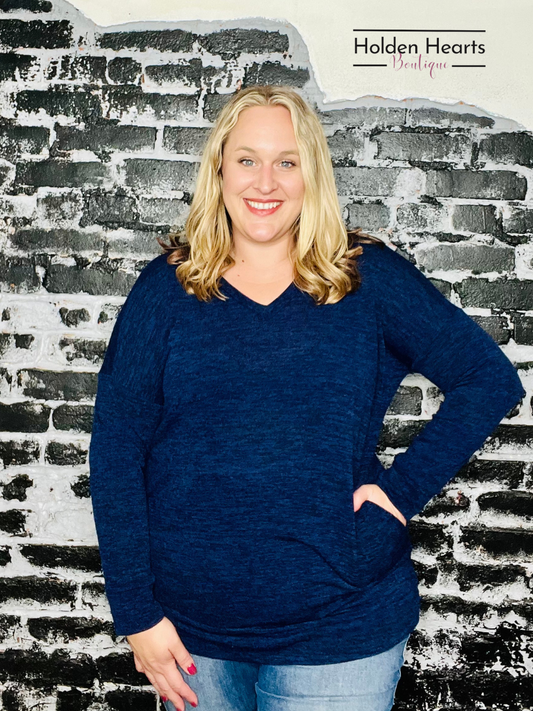 Navy Classic Comfort Long Sleeve - Holden Hearts