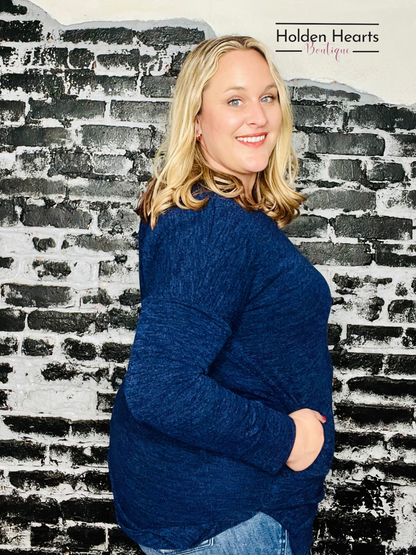 Navy Classic Comfort Long Sleeve - Holden Hearts
