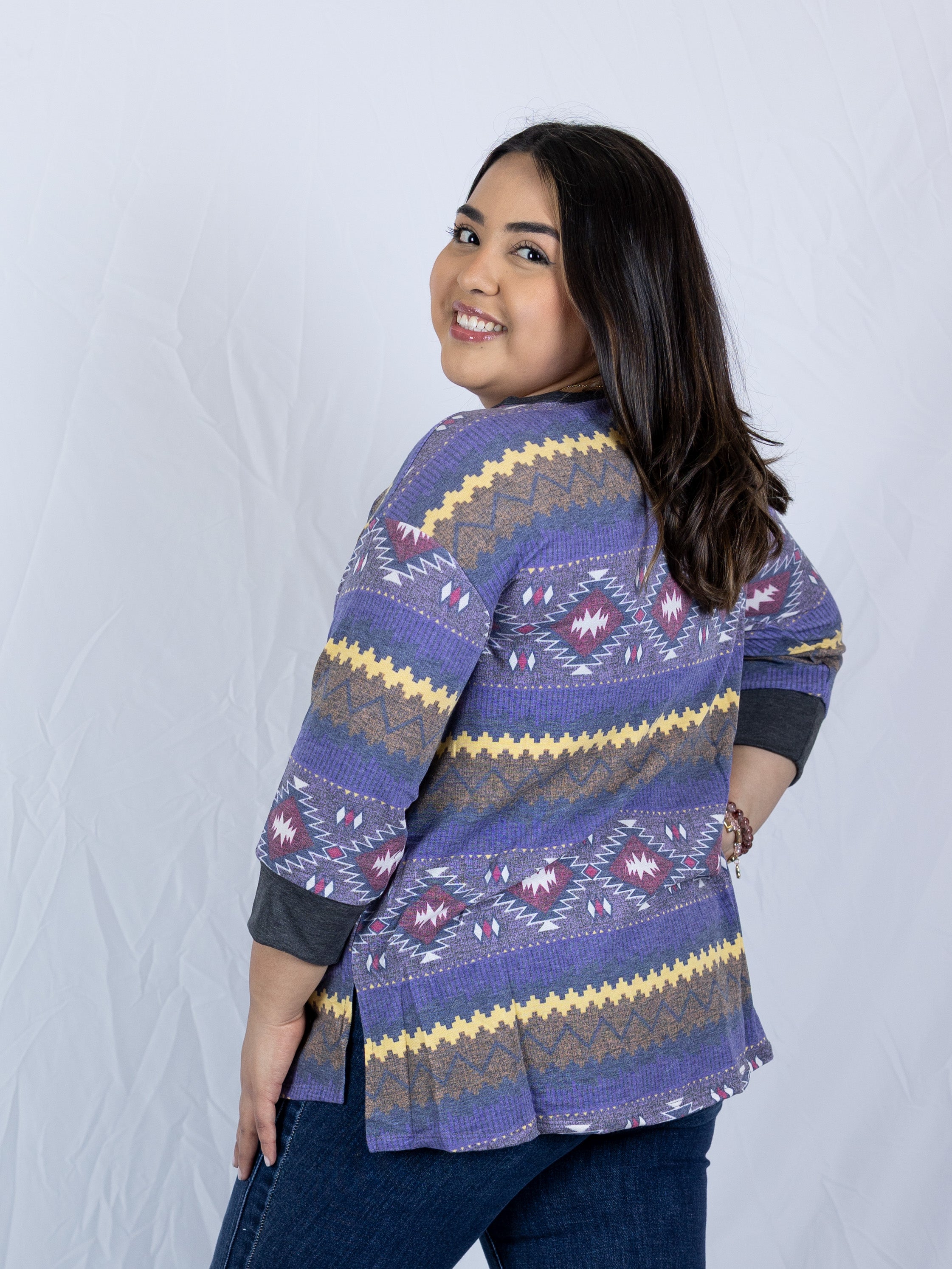Aztec 3/4 Sleeve Dream Top - Holden Hearts