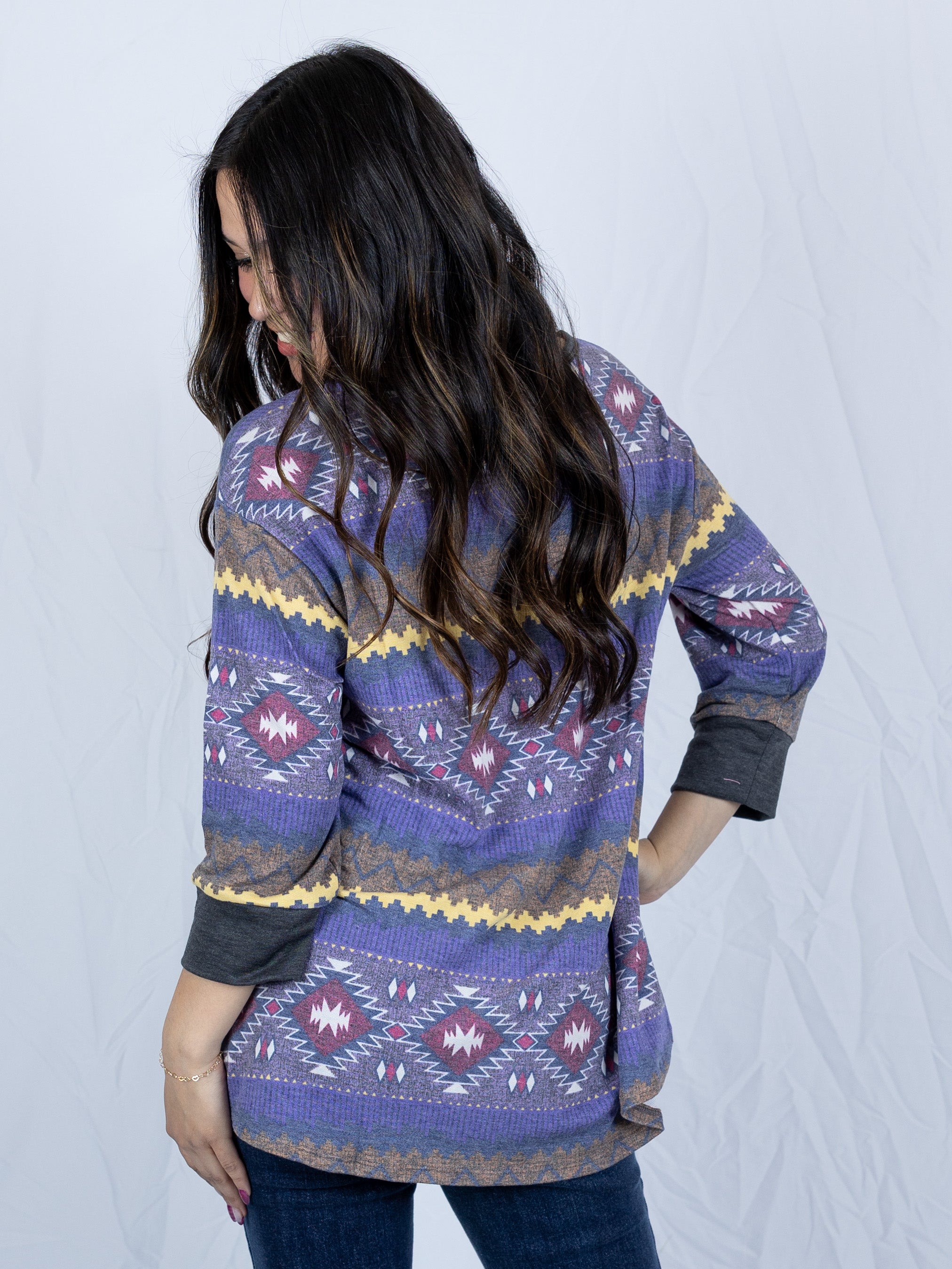 Aztec 3/4 Sleeve Dream Top - Holden Hearts