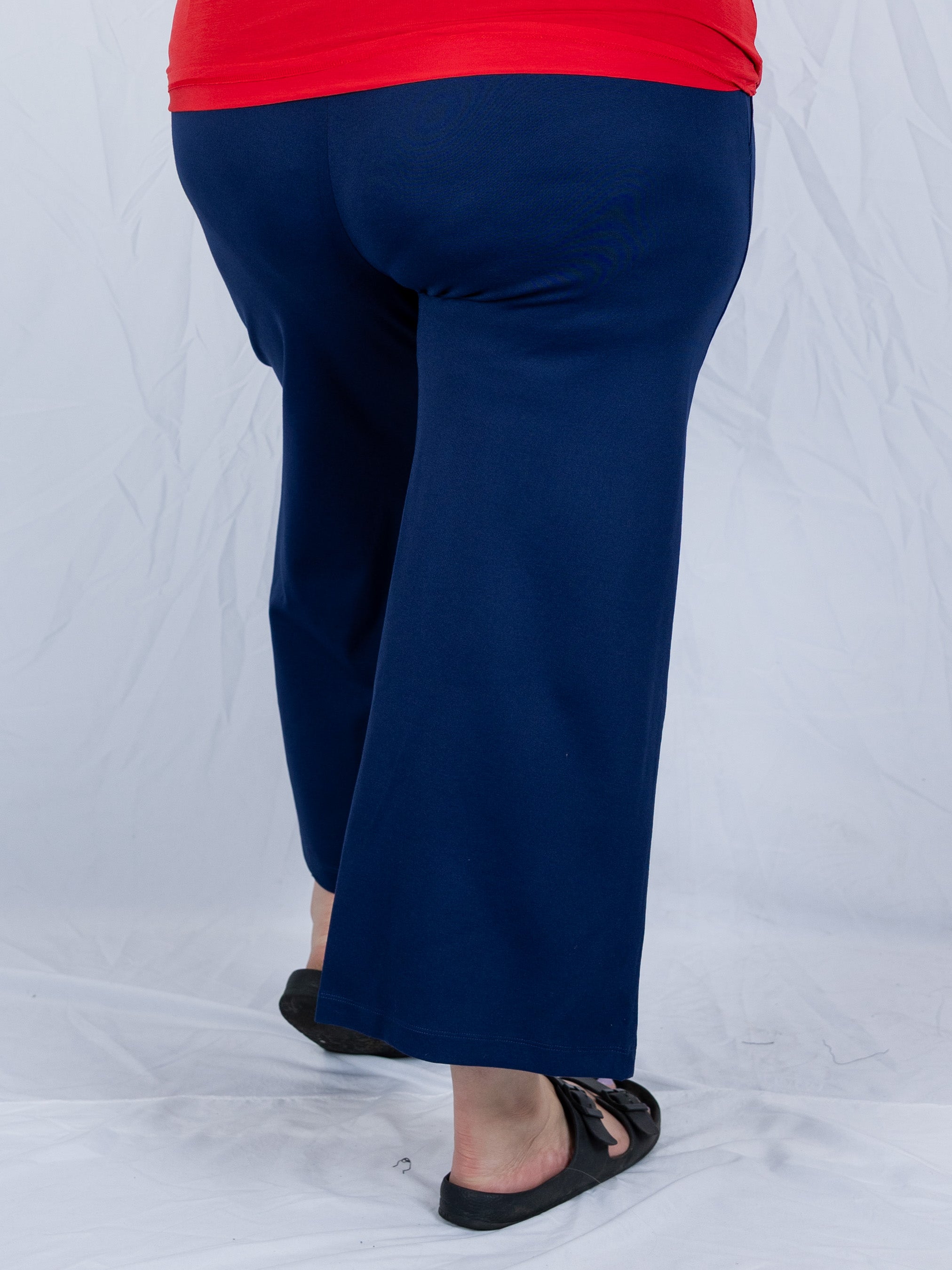 Navy Magic Wide Leg Cropped Pants - Holden Hearts