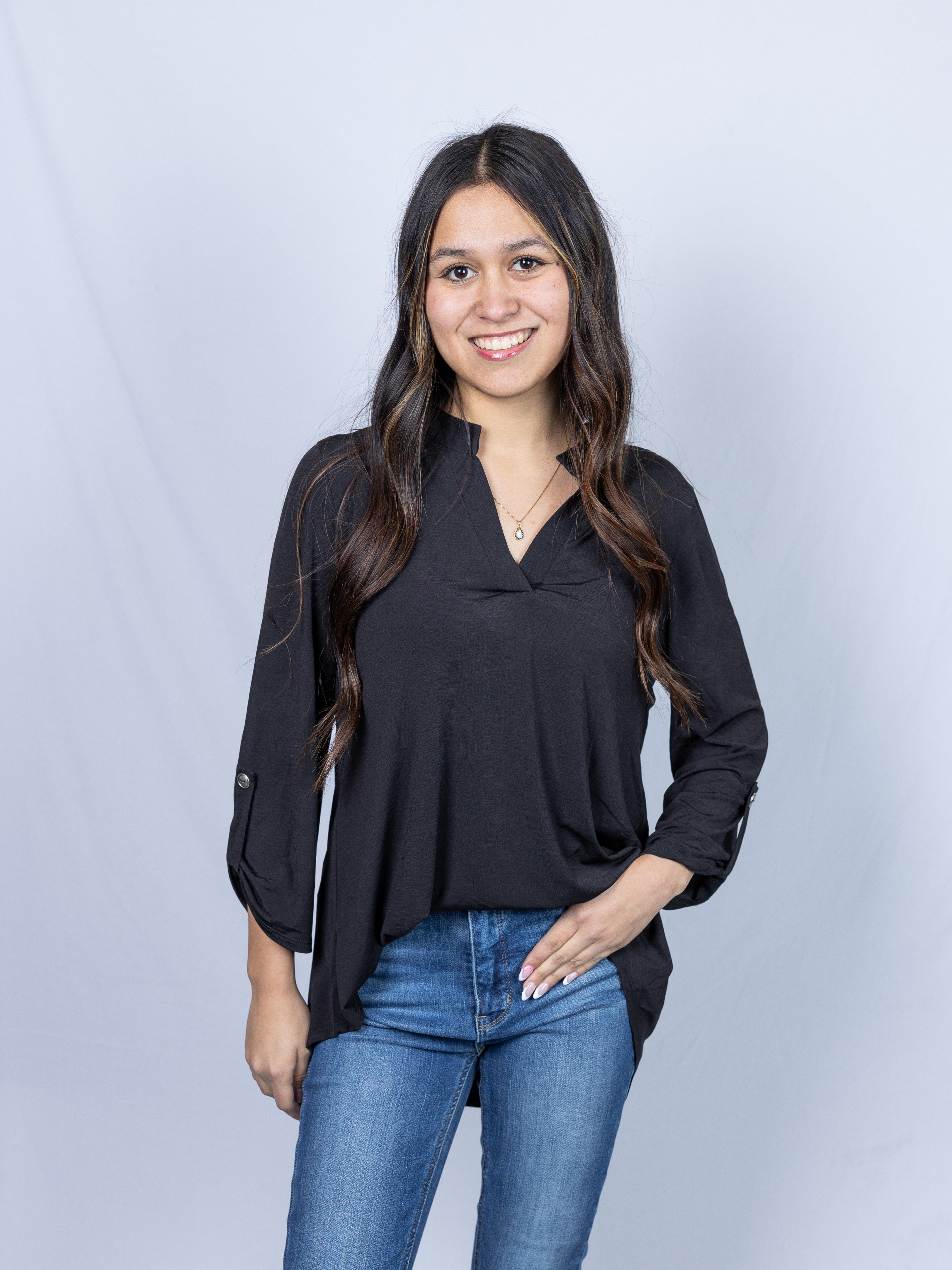 Black Lizzy 3/4 Sleeve Top - Holden Hearts