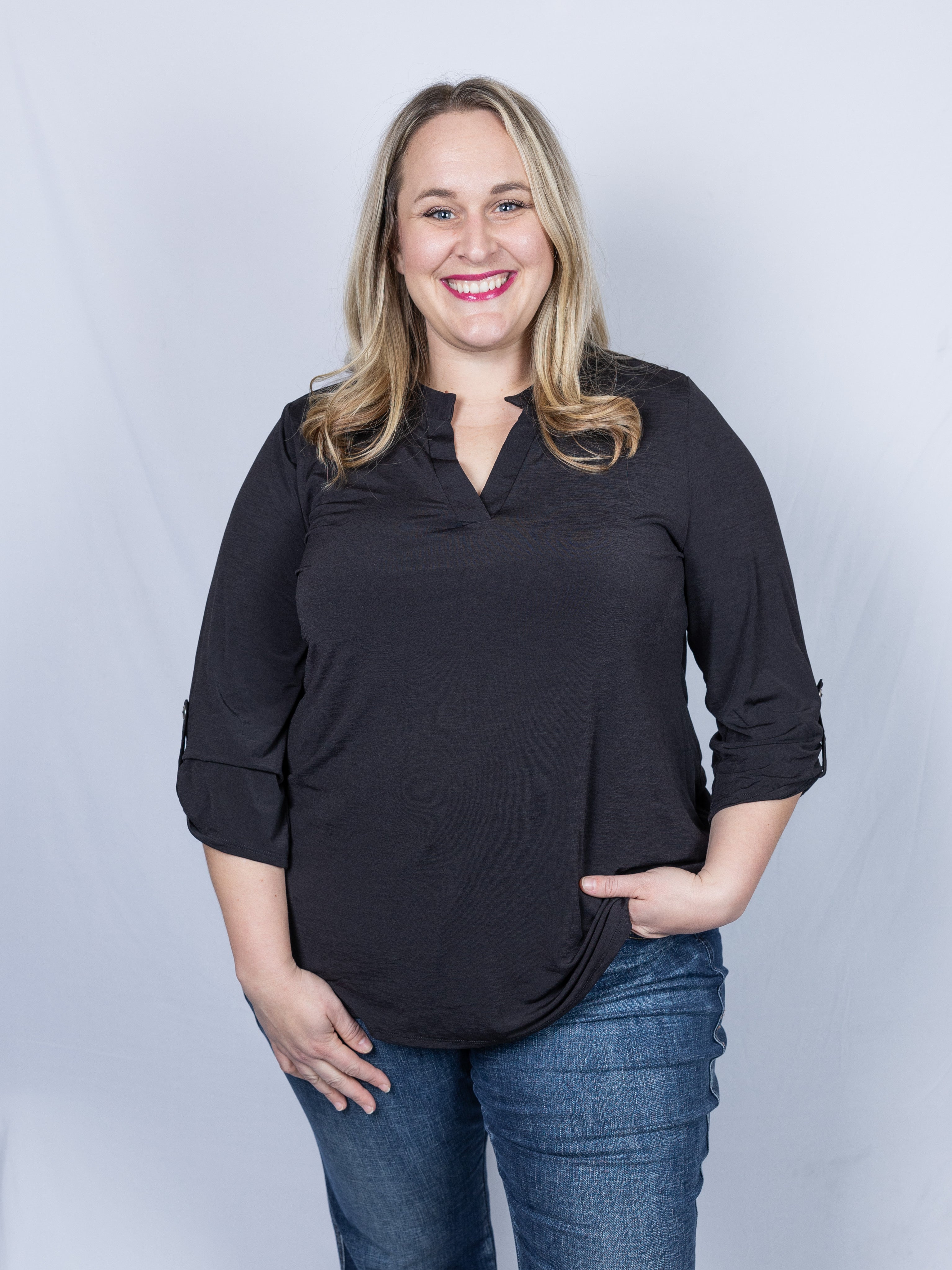 Black Lizzy 3/4 Sleeve Top - Holden Hearts