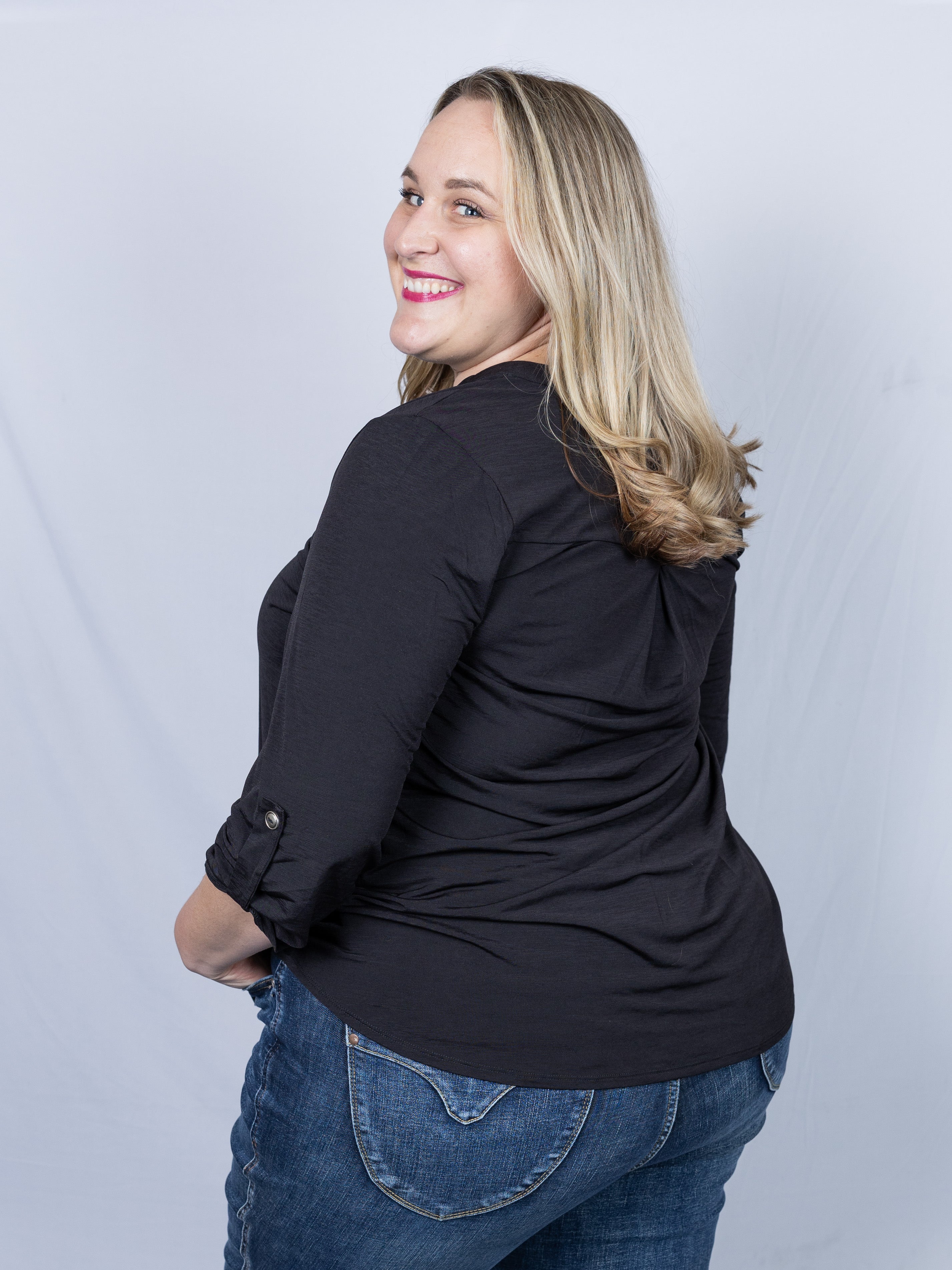 Black Lizzy 3/4 Sleeve Top - Holden Hearts