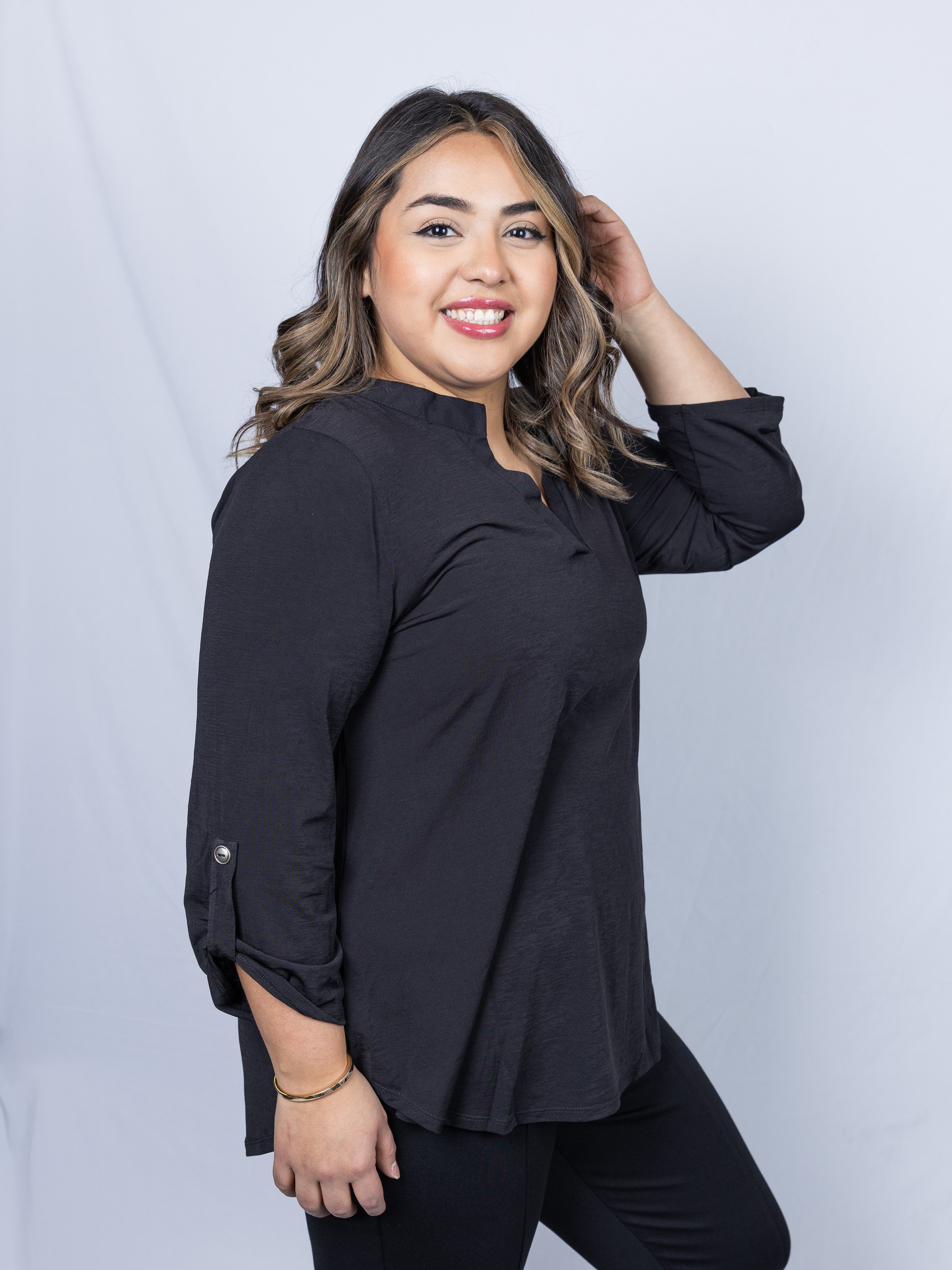 Black Lizzy 3/4 Sleeve Top - Holden Hearts