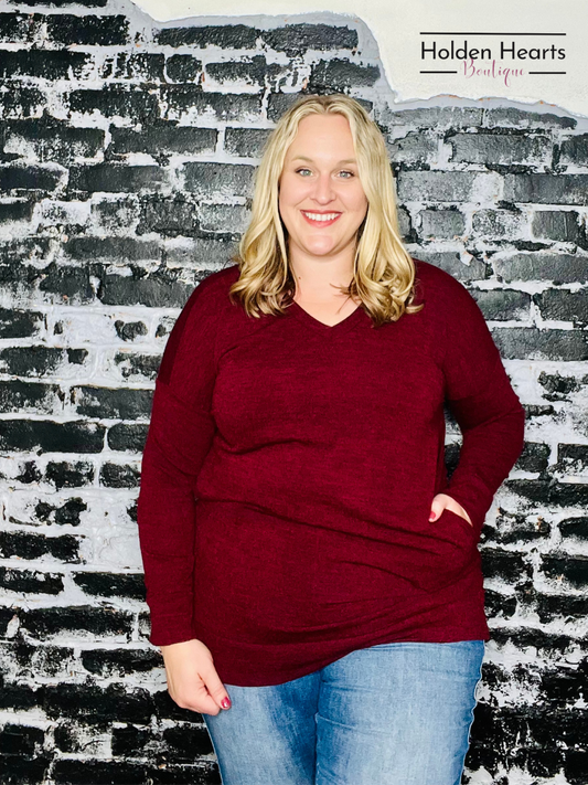 Burgundy Classic Comfort Long Sleeve - Holden Hearts