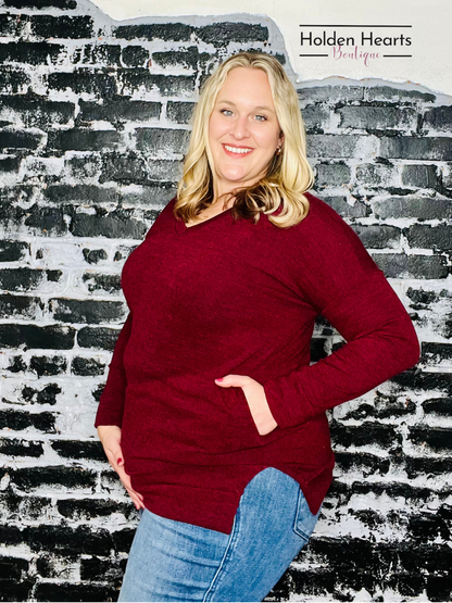 Burgundy Classic Comfort Long Sleeve - Holden Hearts