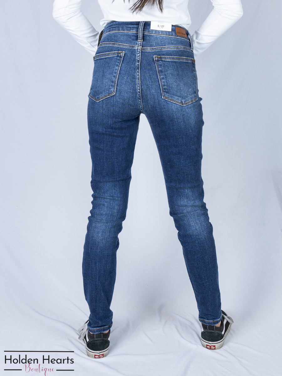 All in the Details Mid Rise Skinny Jeans - Holden Hearts