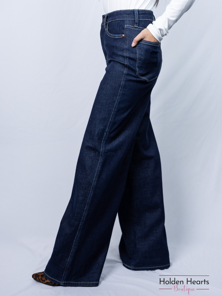 Return to Fun Tummy Control Wide Leg Denim - Holden Hearts