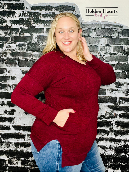 Burgundy Classic Comfort Long Sleeve - Holden Hearts