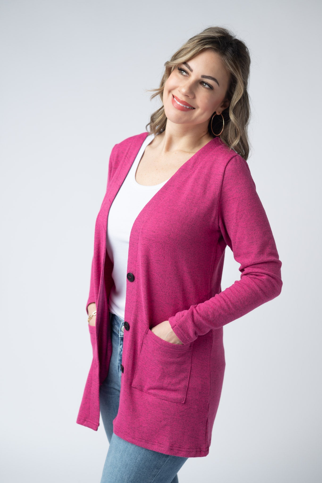 IN STOCK Cori Cardigan - Hot Pink FINAL SALE
