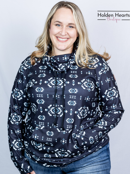 Black Grid Luxe Top - Holden Hearts