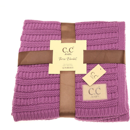 BABY C.C Solid Ribbed Knit Bedding Blanket