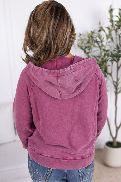 IN STOCK Ryker Vintage Wash Hoodie- Berry FINAL SALE