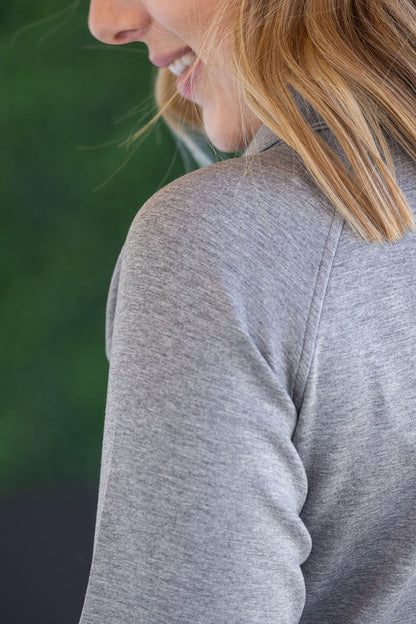 IN STOCK Mia Scuba Halfzip - Grey FINAL SALE