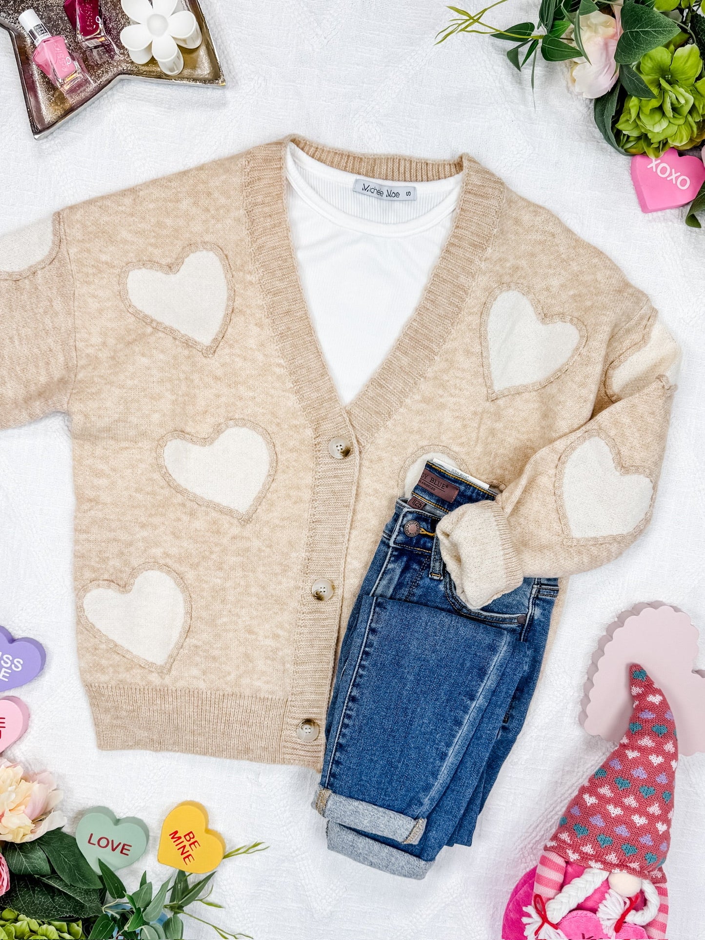 IN STOCK Sweetheart Cardigan - Tan FINAL SALE