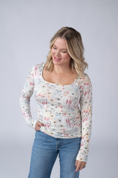 IN STOCK Alyssa Long Sleeve Top - Wildflower Gardens