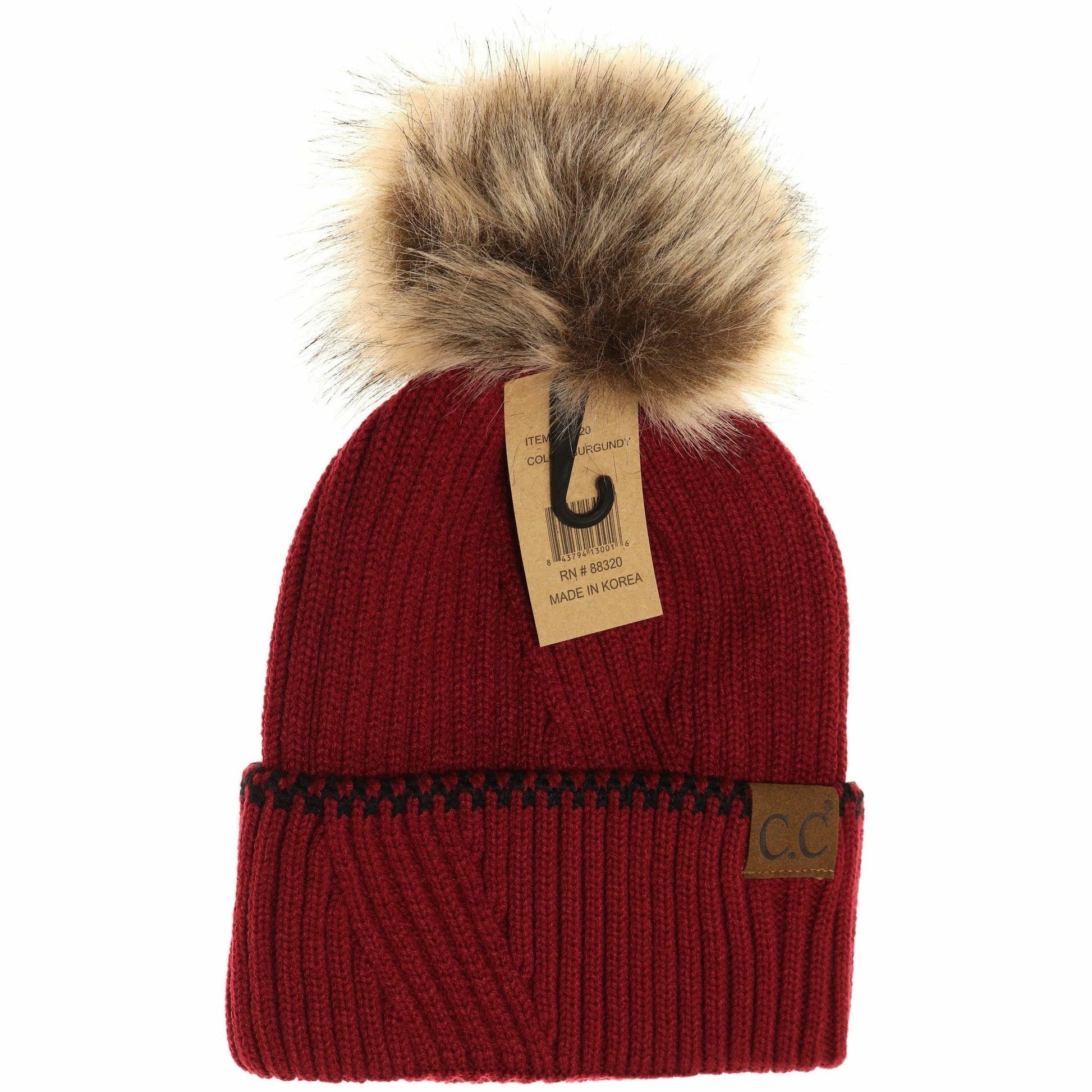 Ribbed Knit Beanie with Accented Cuff YJ920 - Holden Hearts