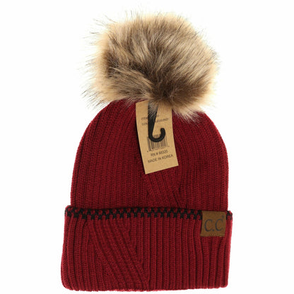 Ribbed Knit Beanie with Accented Cuff YJ920 - Holden Hearts