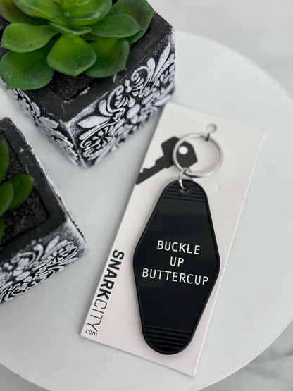 Buckle Up Buttercup Keychain - Holden Hearts