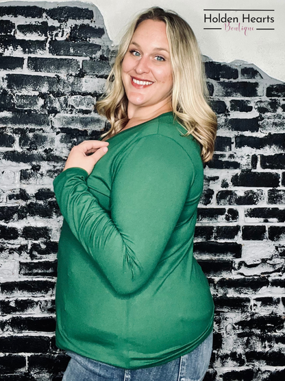 Forest Green Soft as a Cloud Long Sleeve Tee - Holden Hearts