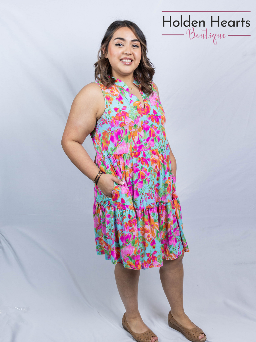 Hawaiin Dreams Lizzy Ruffle Dress - Holden Hearts
