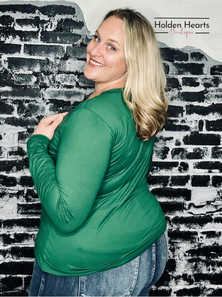 Forest Green Soft as a Cloud Long Sleeve Tee - Holden Hearts