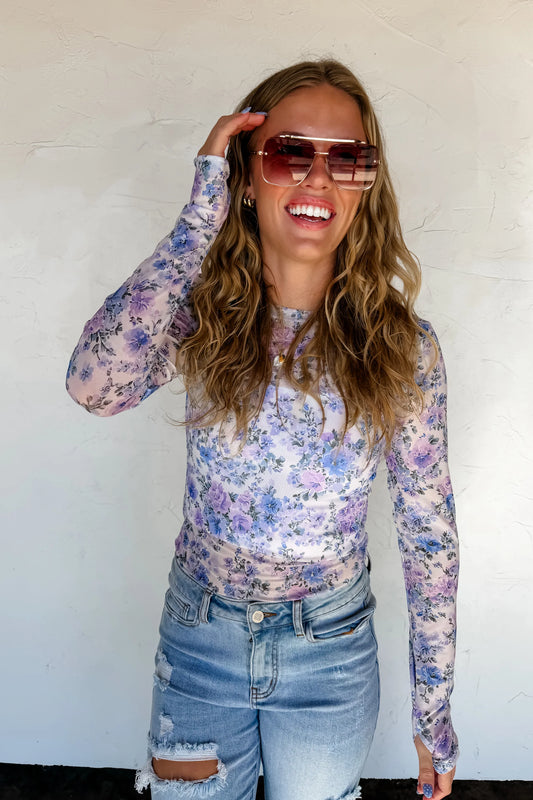 Lavender Spring Mesh Top