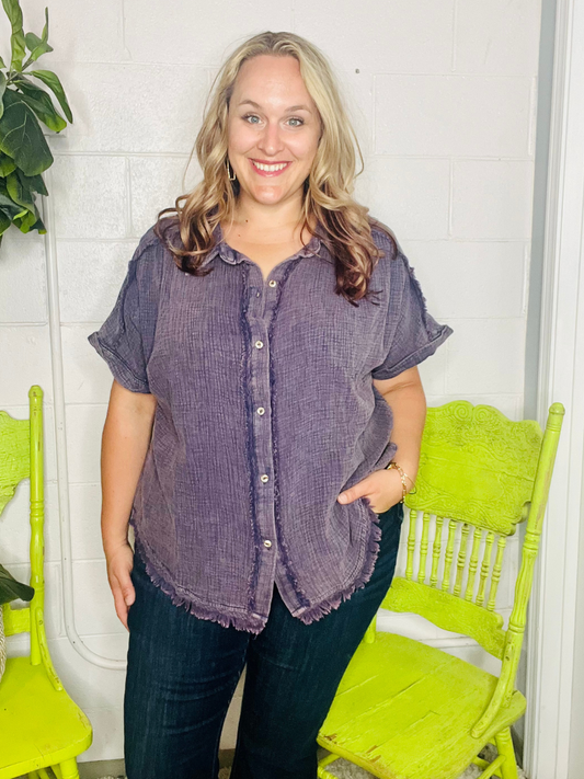 Easy Going Button Up Top - Holden Hearts
