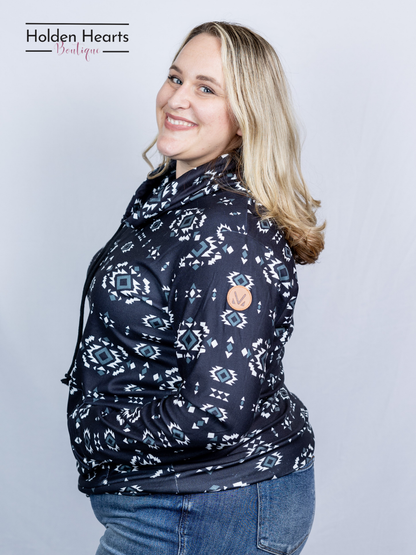 Black Grid Luxe Top - Holden Hearts