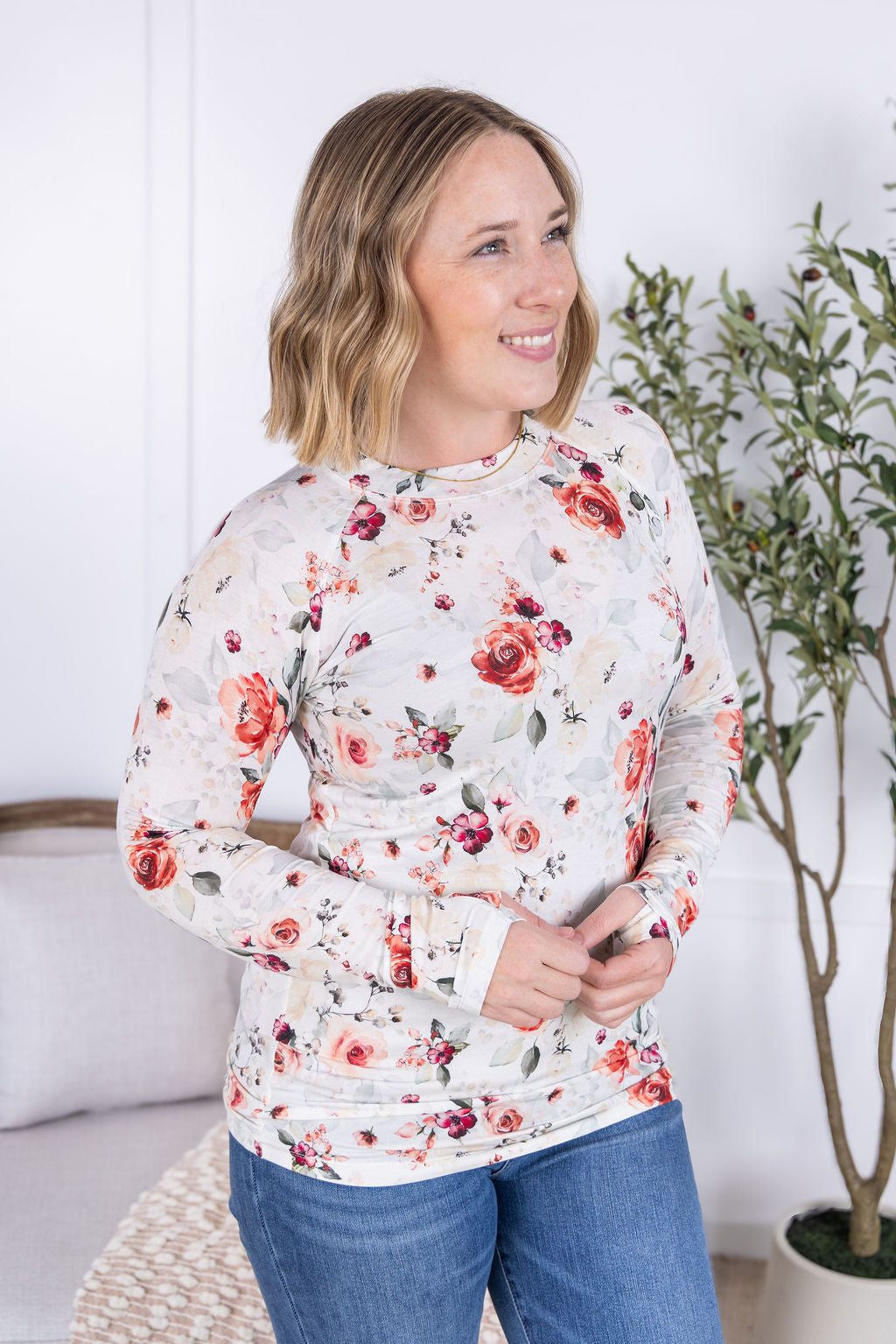 IN STOCK Blair Long Sleeve Top - Pink Bloom FINAL SALE