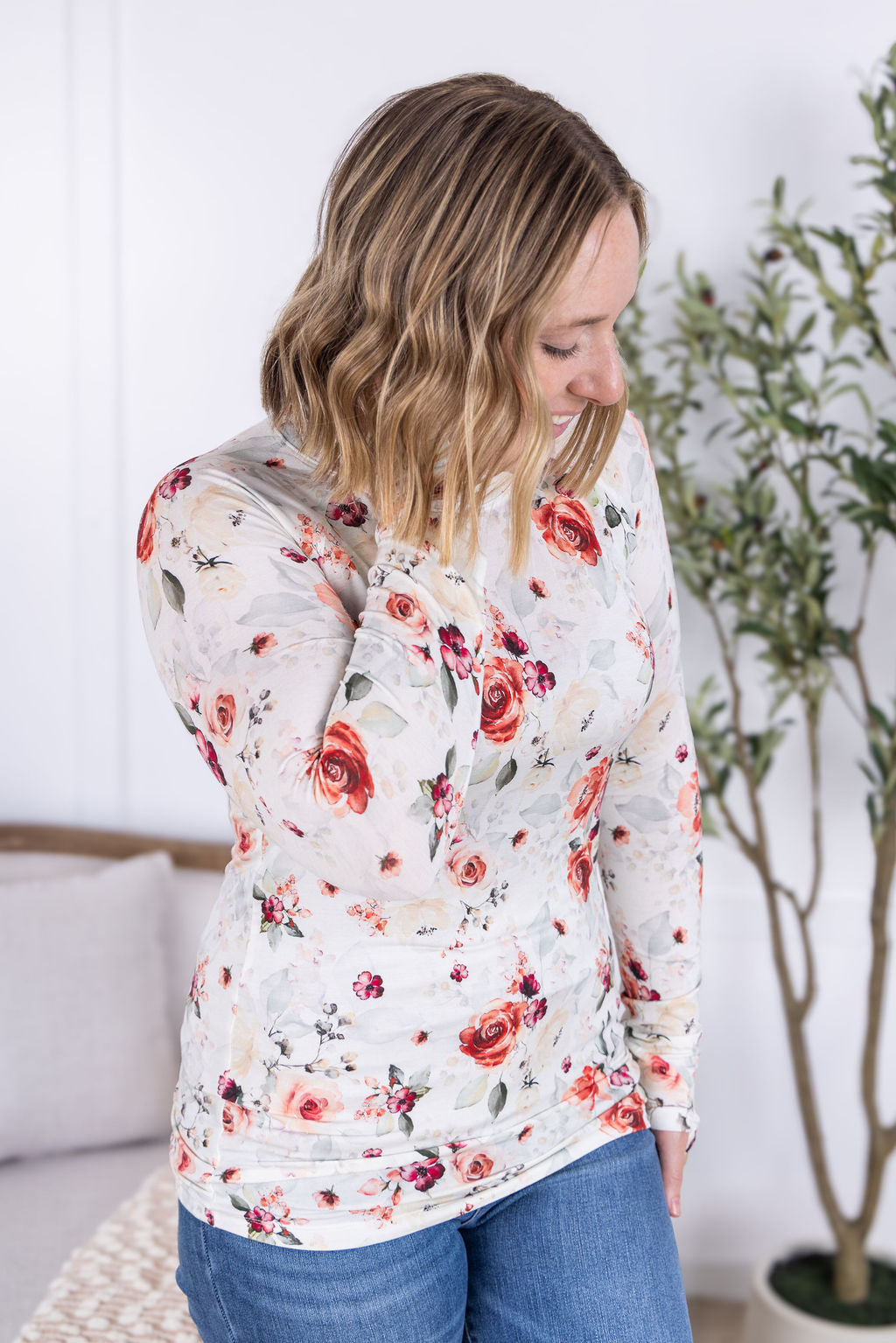 IN STOCK Blair Long Sleeve Top - Pink Bloom FINAL SALE