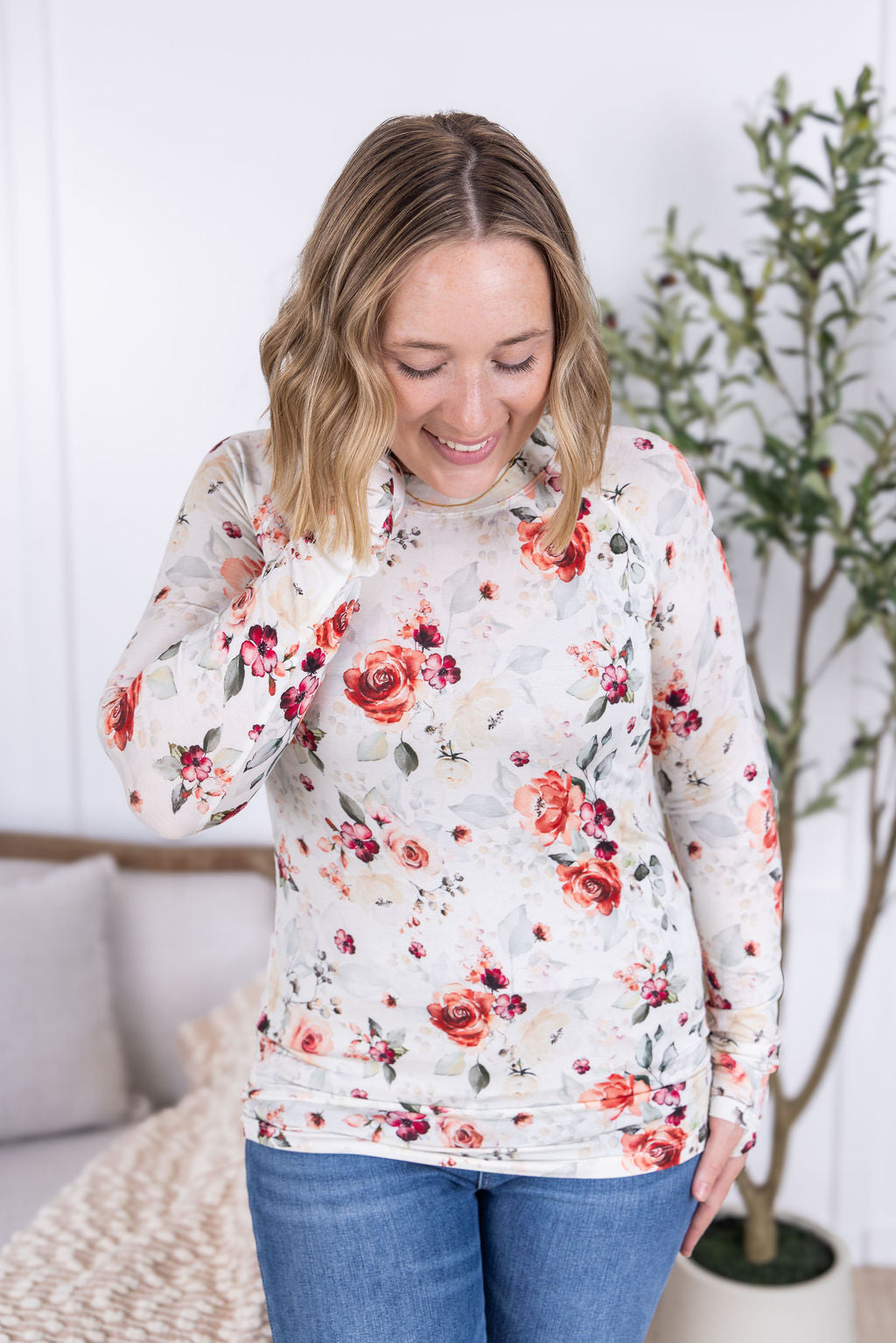 IN STOCK Blair Long Sleeve Top - Pink Bloom FINAL SALE