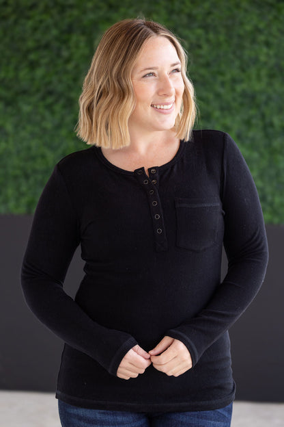 IN STOCK Georgia Long Sleeve Top - Black FINAL SALE