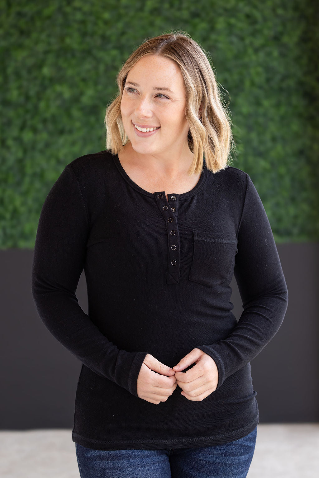 IN STOCK Georgia Long Sleeve Top - Black FINAL SALE