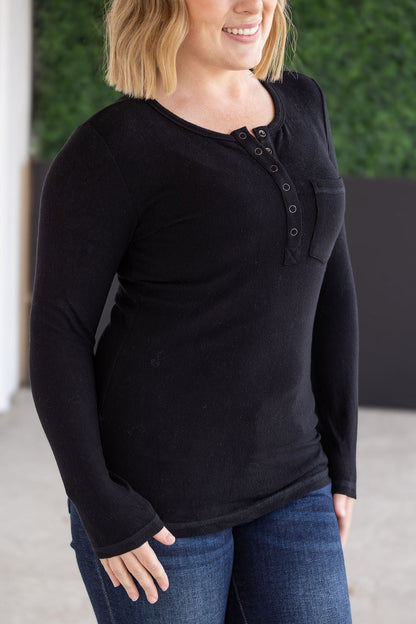 IN STOCK Georgia Long Sleeve Top - Black FINAL SALE