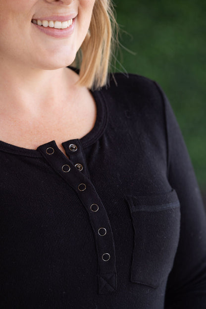 IN STOCK Georgia Long Sleeve Top - Black FINAL SALE