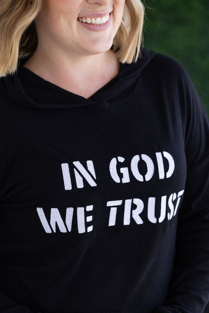 IN STOCK Corrine Embroidered Hoodie - In God We Trust FINAL SALE