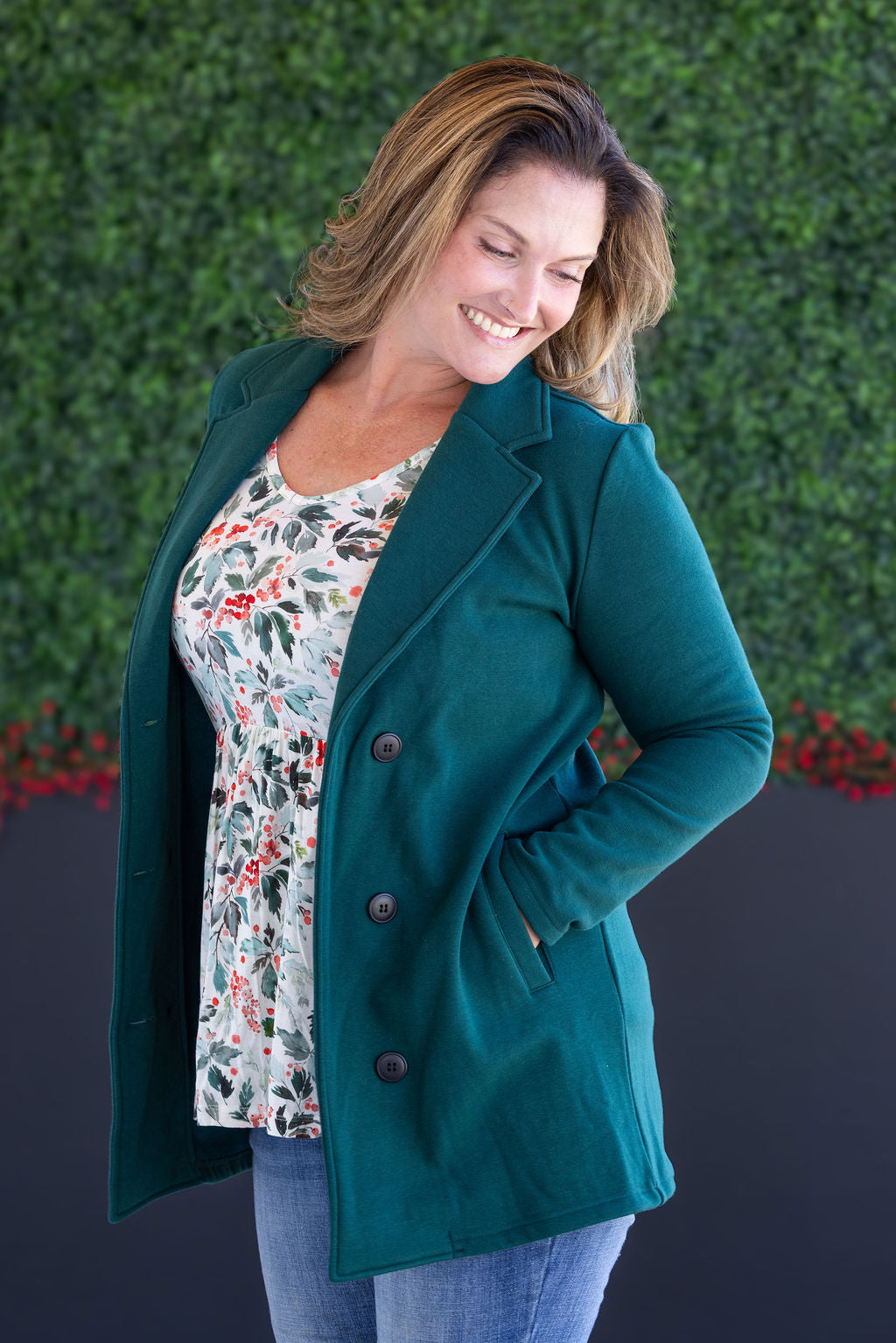 IN STOCK Scarlett Sweater Jacket - Hunter Green FINAL SALE