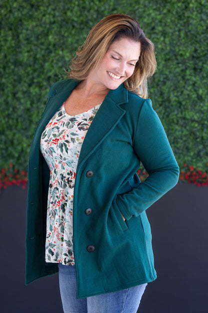 IN STOCK Scarlett Sweater Jacket - Hunter Green FINAL SALE