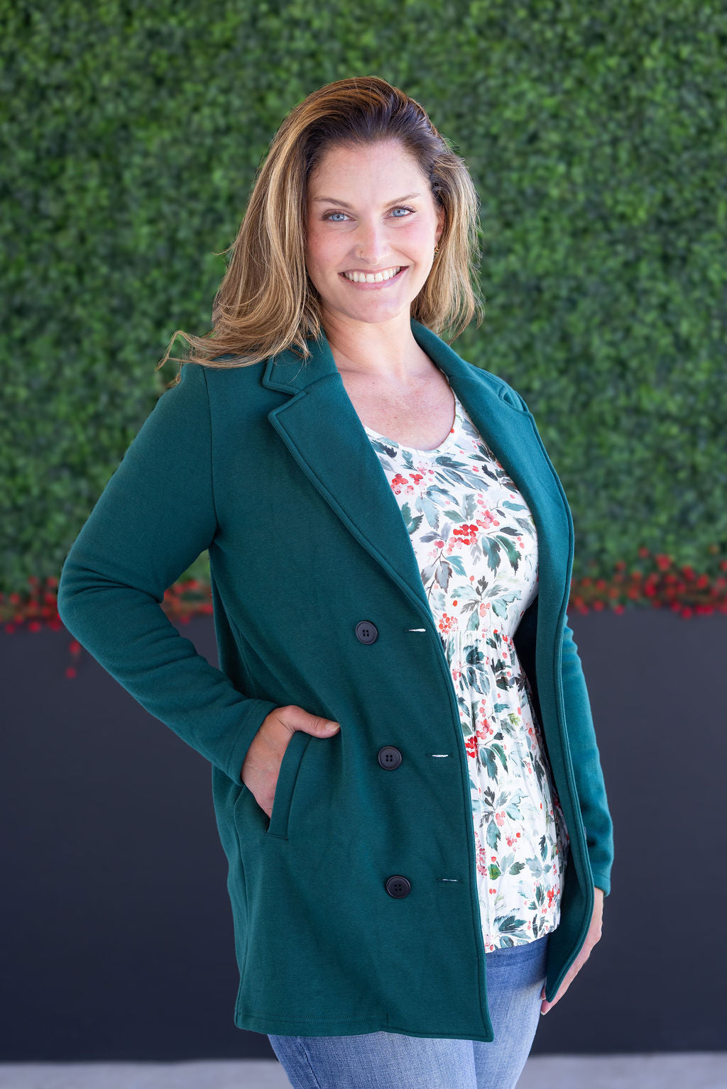 IN STOCK Scarlett Sweater Jacket - Hunter Green FINAL SALE