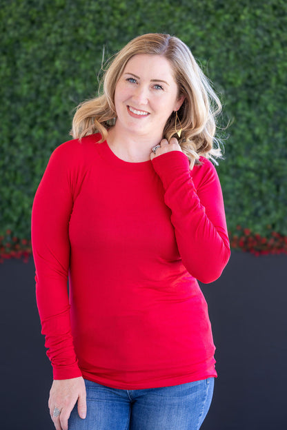 IN STOCK Blair Long Sleeve Top - Red FINAL SALE