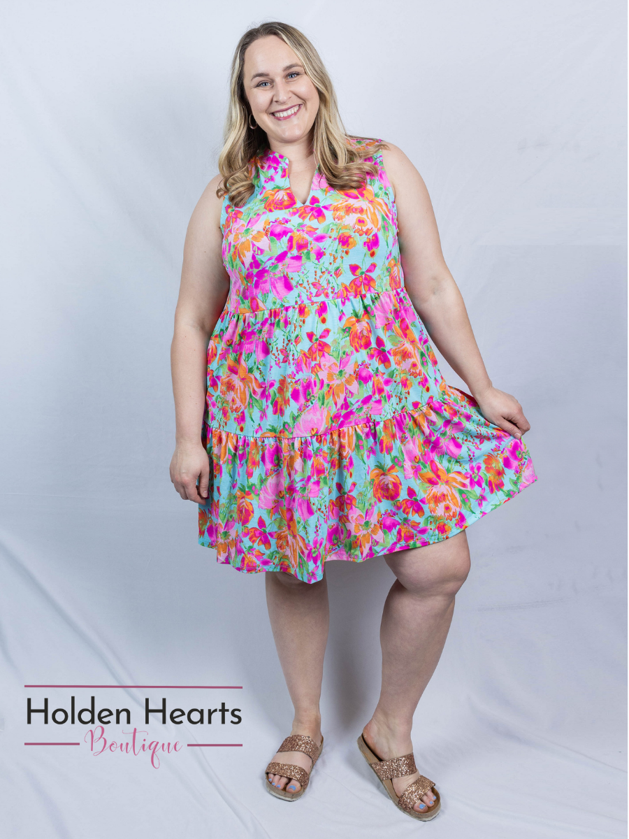 Hawaiin Dreams Lizzy Ruffle Dress - Holden Hearts