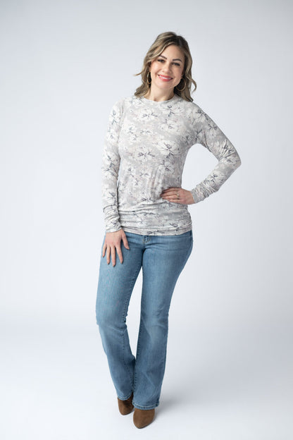 IN STOCK Blair Long Sleeve Top - Vintage Grey Floral FINAL SALE