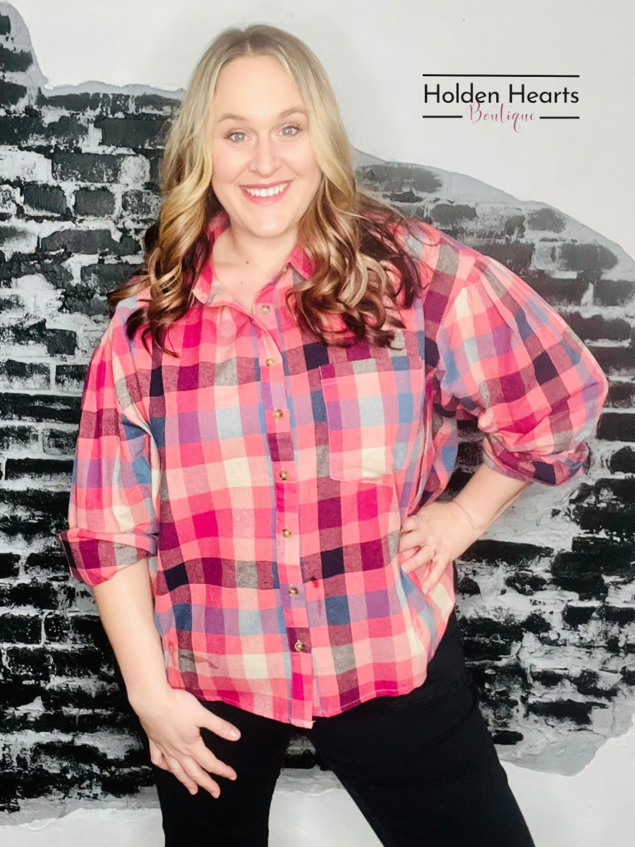 Plaid Dreams Button Up - Holden Hearts
