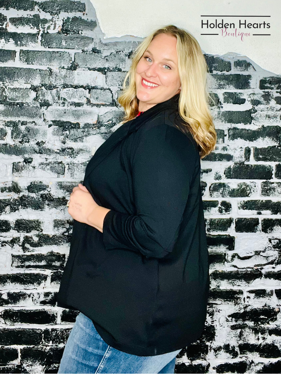 Black Magic 3/4 Sleeve Blazer - Holden Hearts